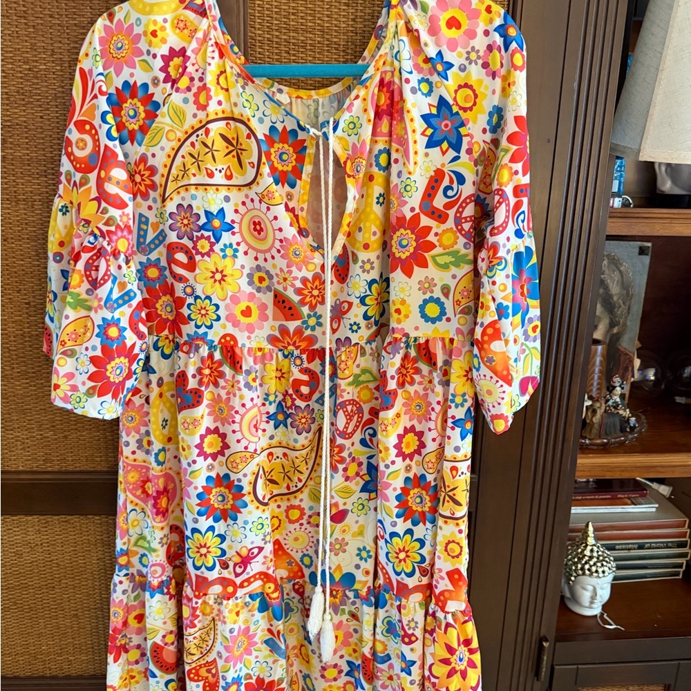 Colorful Floral Boho Dress